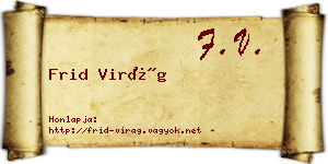 Frid Virág névjegykártya